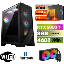 MSI Şafak-Gaming Pc Ddr5-Ryzen 5 7500X3D-RTX 5060Tİ 8gb- 32 GB Ddr5 Ram-1 Tb Nvme 5000 4000-WİN11PRO-240MM Sıvısogutma-