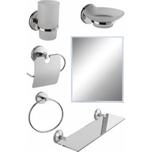 Tesitay Kaktüs 5 Li Ayna Takımı Krom Metalik Renk