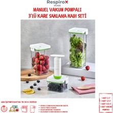 Feyza Design Pratik ve Şık 3'lü Vakumlu Saklama Kabı Seti, Manuel Pompalı Tasarım