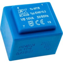 Silter Transformatör - El-Kom  RN-148124 12V 10.0VA Pcb Tipi Trafo