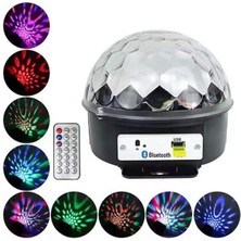 Aesco Disko Topu Renkli Işıklı Lazer Parti Bluetooth Bağlantılı LED Küre
