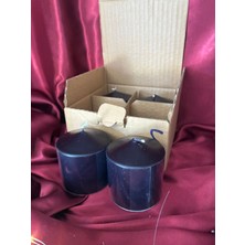 İzmir Candle Siyah Silindir 7*7 4 Lü Set (Kilise,dilek,ayin,ritüel,arınma,yoga,ev Dekorasyon,home,çakra)