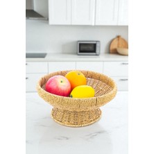 Feyza Design Şık Rattan Meyvelik 28 Cm, Doğal ve Dayanıklı Tasarım