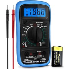 Arka Aydınlatmalı Dijital Multimetre Test Cihazı - Akım, Ac/dc Gerilim, Direnç, Süreklilik, Diyotlar Vb., Mavi, 9 Volt Pil ve Test Uçlarıyla (Ev Dekorasyonu) B07H9VF29K (De)
