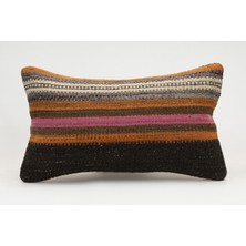 Kilim Wholesale El Yapımı Kilimden Yapılmış Vintage Kırlent Kılıfı, Yün, 30X50 cm