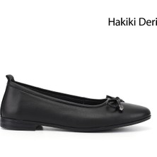 Gönderi(r) Kadın Siyah  Fiyonklu Hakiki Deri Babet