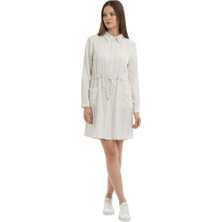 Batik Kadın Gömlek Yakabel Lastik Ayarlı Diz Üstü Elbise