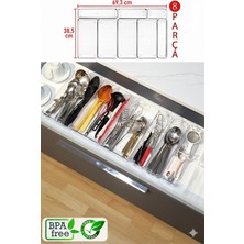 Feyza Design 8 Parça Modüler Kepçelik Seti, Şeffaf Tahta Kaşıklık ve Organizer
