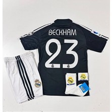 Portego R.madridd 2004/05 Sezono D.a.v.i.d B.e.c.k.h.a.m Nostalji Çocuk Forması Armalı Set (Black)