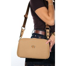 Luvi George Koyu Bej Kadın Çapraz Çanta