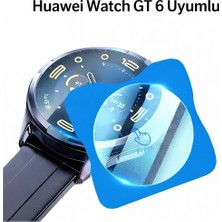 Alstrap Huawei Watch Gt 6 46MM Uyumlu Kolay Kurulum Aparatlı Cam Ekran Koruyucu