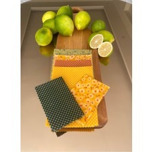 Feyza Design Karışık Desenli Tekrar Kullanılabilir Doğal Balmumu Gıda Saklama Bezi 6'lı