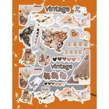 Hediyene Bak Vintager Seri 5 Sticker Seti | Laptop Ajanda Notebook Tablet Telefon Defter Etiket Bullet Journal