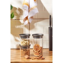 Feyza Design Set Halinde 3 Adet Gri Küçük Saklama Kabı, Pratik ve Şık Kullanım