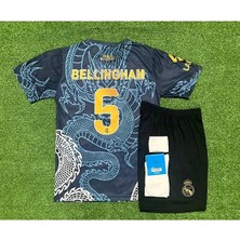 Portego R.madridd 2024/24 Sezonu Dragon Desenli Jude Bellingham Konsept Çocuk Forması 4'lü Set