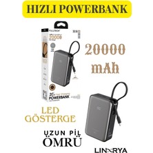 Linarya FP31, 20W Hızlı Şarj Powerbank 20.000 Mah LED Gösterge