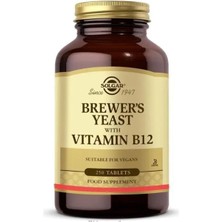 Solgar Brewers Yeast 250 Tablet Vitamin B12 İçeren Kapsül Vegan Besin Takviyesi Menşei TR