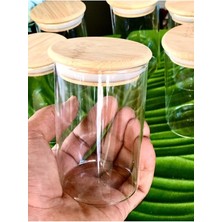 Feyza Design Bambu Kapaklı Vakumlu Borosilikat Cam Kavanoz Seti 6'lı 250 ml