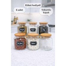 Feyza Design 6'lı Vakuumlu Cam Baharatlık Seti, Silikon Contalı Saklama Kabı