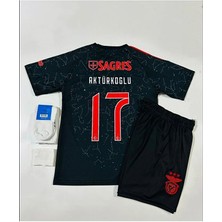 Portego Benfica 2024/25 Yeni Sezon Kerem Aktürkoğlu Deplasman Çocuk Forması 4'lü Set (Black)