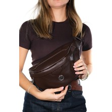 Luvi Cuir Kahverengi Floter Kadın Bel Çantası