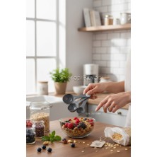 Renk Yapı Rüyası 3 Lü Ölçü Kaşığı Plastik Baharat Erzak Şeker Kahve Deterjan Kaşığı 3 Lü Ölçü Küreği