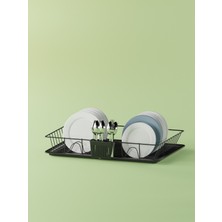 Feyza Design Modern Siyah Mat Tek Katlı Bulaşıklık Tabaklık, Pratik ve Şık Tasarım