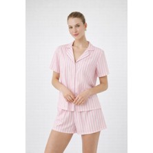 Hakke Victoria Desen Düğmeli Şort Pijama Takımı