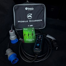 Bemis Mono Mobile 3,7 - 7,4 Kw - 8 Metre Elektrikli Araç Taşınabilir Şarj Cihazı - Çanta Hediye