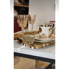 ZaTen Pazar 12 Parça Lüks Kahve Sunum Seti - 6lıayaklı Kahve Yanı Bardağı ve 6lı Yaldızlı Mini Lokumluk Takımı