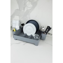 Feyza Design Pratik ve Şık Kıev Bezli Askılı Ayrılabilir Kaşıklıklı Bulaşıklık Gri