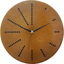 Copper Empire 30 cm Paslı Noktalı Bakır El Yapımı Dekoratif Duvar Saati Ev-Ofis