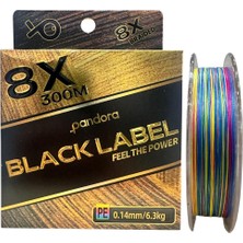 Pandora Black Label 8x 300 mt 0.14MM Ip Misina Multi Color