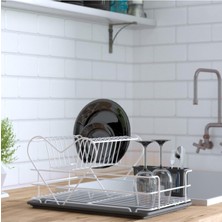 Feyza Design Iki Katlı Kalpli Beyaz Tabaklık, Şık ve Pratik Mutfak Düzeni