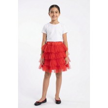 Kinderos Beli Lastikli Katlı Kız Çocuk Tütü Etek - 26Y 1620