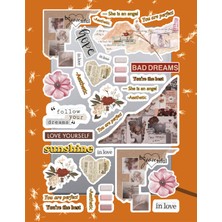 Hediyene Bak Vintager Seri 4 Sticker Seti | Laptop Ajanda Notebook Tablet Telefon Defter Etiket Bullet Journal