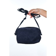 Luvi Selsey Lacivert Süet Hakiki Deri Kadın Çapraz Çanta