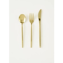 Bella Maison Siena 18 Parça 6 Kişilik Tatlı Çatal Kaşık Bıçak Seti Gold