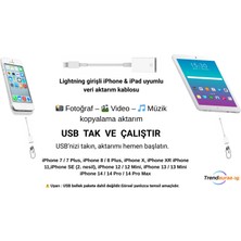 Zore IPhone / IPad Lightning USB Aktarım Kablosu ( Resim , Video , Müzik kopyalama)