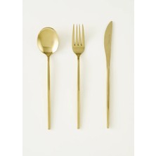 Bella Maison Siena 18 Parça 6 Kişilik Yemek Çatal Kaşık Bıçak Seti Gold