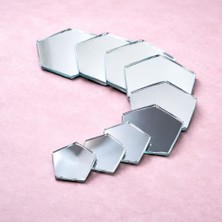 Aypars Atölye 50 Adet Beşgen Ayna Parçaları 5X5CM, 10X10CM | Dekoratif Mozaik Hobi Aynası | Modern Cam Ayna