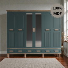 Flances Pera 6 Kapaklı Çekmeceli Mdf Gardırop