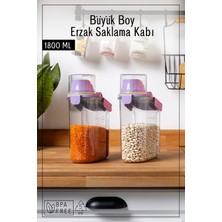 Feyza Design 2'li Pembe Sızdırmaz Erzak Saklama Kabı, 1800 Ml, Contalı, Pratik ve Güvenli