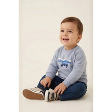 Mininio Erkek Çocuk Baskılı Sweatshirt  - Mavi