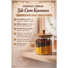 Feyza Design Akasya Cam Kavanoz 1380 Ml, Baharat, Bakliyat, Kahve Için Şık ve Pratik Depolama