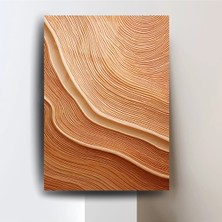 Glitglass Modern Kum Dalgası Desenli Cam Tablo - Minimalist Toprak Tonları Duvar Dekoru