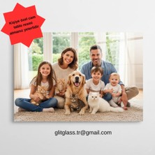 Glitglass Kişiye Özel Resimli Cam Tablo - Sevgiliye & Aileye Anı Hediyesi - Uv Baskı Kırılmaz Cam Tablo