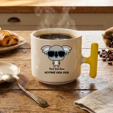 Finka Dekor Keyfimiz Gıcır Gıcır Baskılı-Sarı T Hediyelik Seramik Kupa Bardak