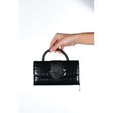 Luvi B35113 Siyah Kadın Kartlıklı Kol Çantası