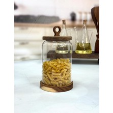 Feyza Design Şeffaf Akasya Kapaklı ve Standlı Kavanoz 1850 Ml, Şıklık ve Pratiklik Bir Arada